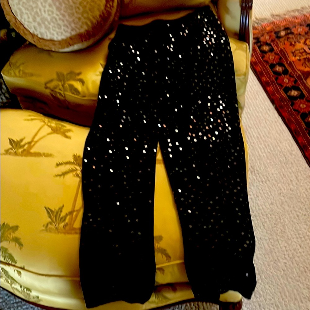Jennifer George Size 10 Pleated Front lined Sequence pants.